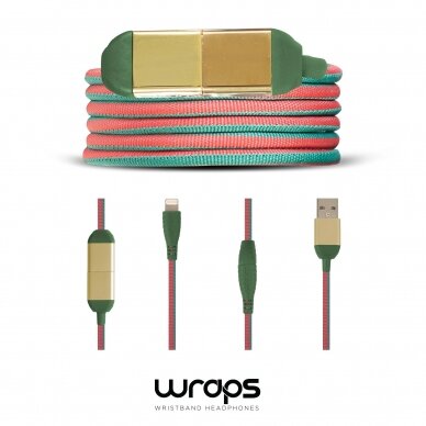 Wraps Lightning Green & Red (Lightning to USB)